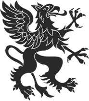 Logo for The Bestselling Author - Black griffin side view with talons exposed